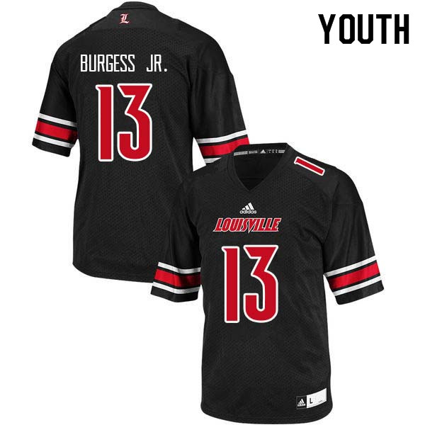 Youth Louisville Cardinals #13 James Burgess Jr. College Football Jerseys Sale-Black - Click Image to Close